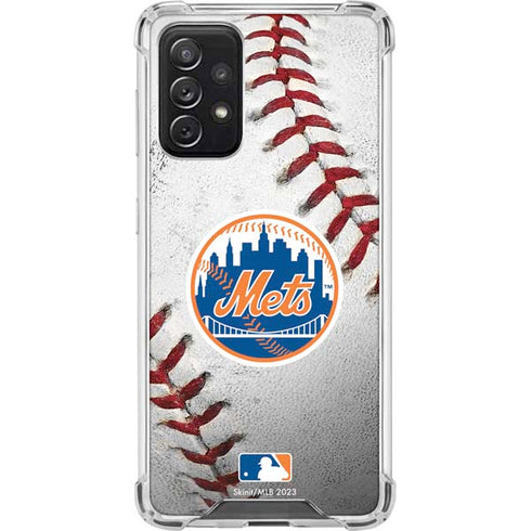MLB New York Mets Game Ball Galaxy A72 5G Clear Case