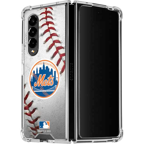 MLB New York Mets Game Ball Galaxy Z Fold4 5G Clear Case