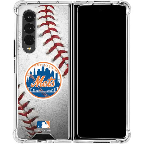 MLB New York Mets Game Ball Galaxy Z Fold4 5G Clear Case