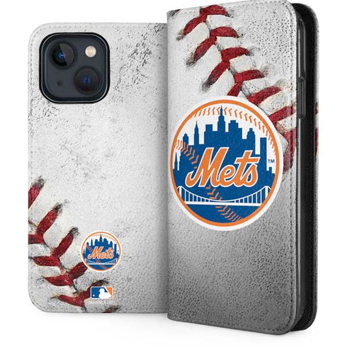 MLB New York Mets Game Ball iPhone 14 Plus Folio Case