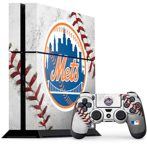 MLB New York Mets Game Ball PS4 Console and Controller Bundle Skin