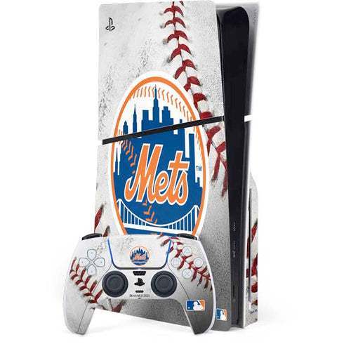 MLB New York Mets Game Ball PS5 Slim Disk Bundle Skin