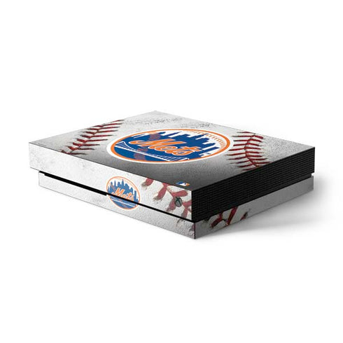 MLB New York Mets Game Ball Xbox One X Console Skin