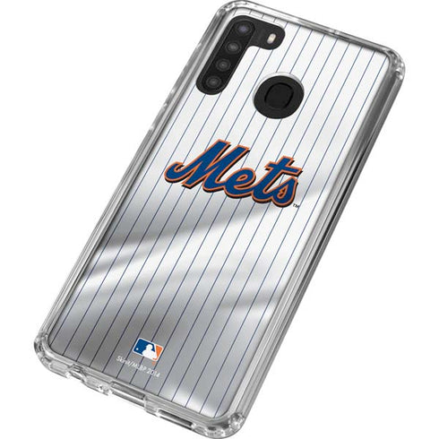MLB New York Mets Home Jersey Galaxy A21 Clear Case