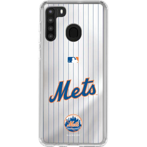 MLB New York Mets Home Jersey Galaxy A21 Clear Case
