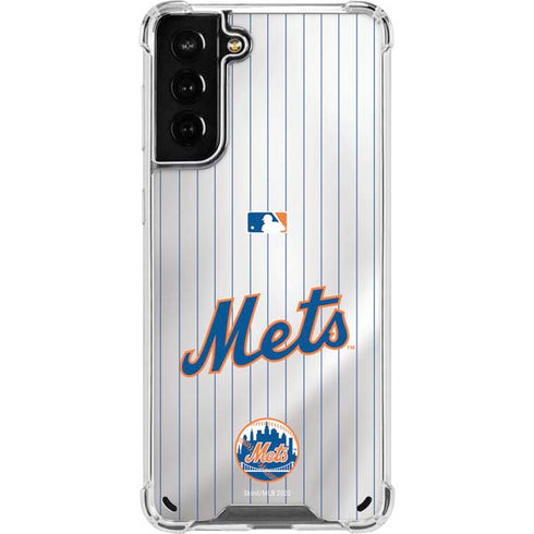 MLB New York Mets Home Jersey Galaxy S21 Plus 5G Clear Case