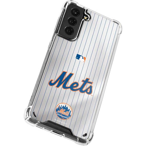MLB New York Mets Home Jersey Galaxy S21 Plus 5G Clear Case