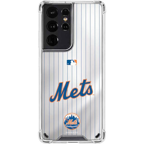 MLB New York Mets Home Jersey Galaxy S21 Ultra 5G Clear Case
