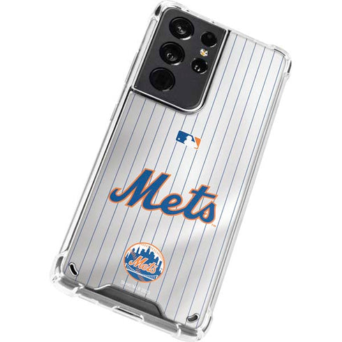 MLB New York Mets Home Jersey Galaxy S21 Ultra 5G Clear Case