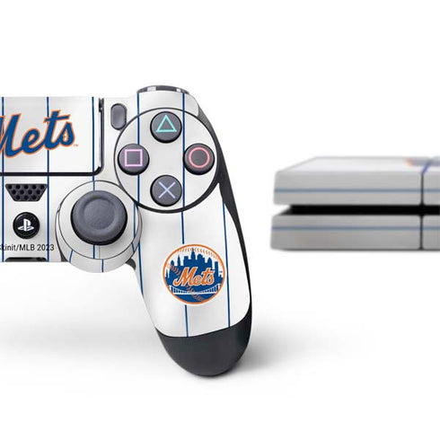 MLB New York Mets Home Jersey PS4 Console and Controller Bundle Skin
