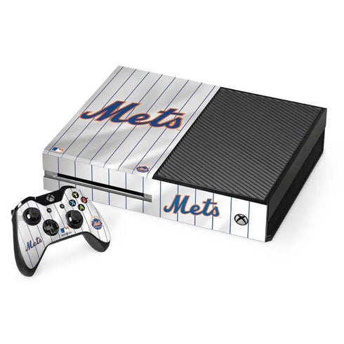 MLB New York Mets Home Jersey Xbox One Console and Controller Bundle Skin