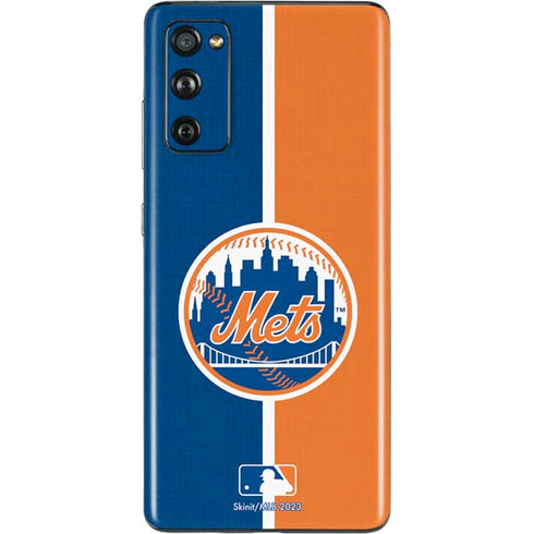 MLB New York Mets Split Galaxy S20 Fan Edition Skin