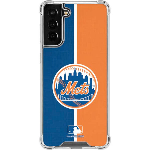 MLB New York Mets Split Galaxy S22 Plus Clear Case