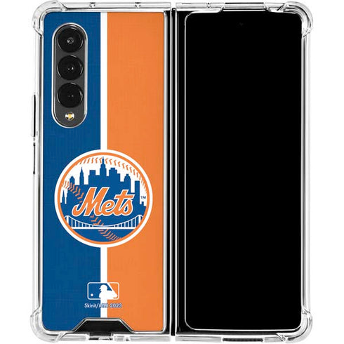 MLB New York Mets Split Galaxy Z Fold4 5G Clear Case