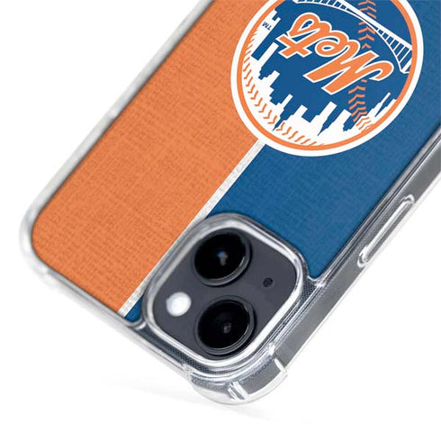 MLB New York Mets Split iPhone 15 MagSafe Case