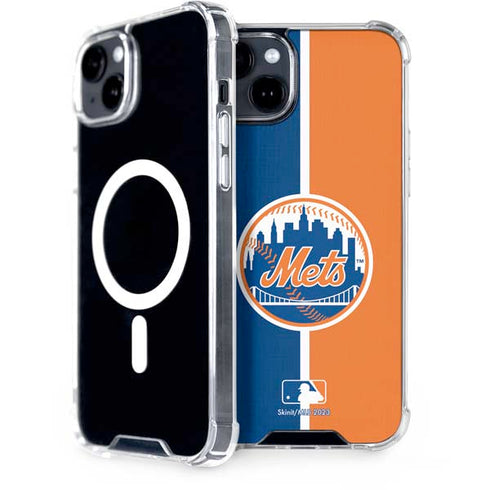 MLB New York Mets Split iPhone 15 Plus MagSafe Case