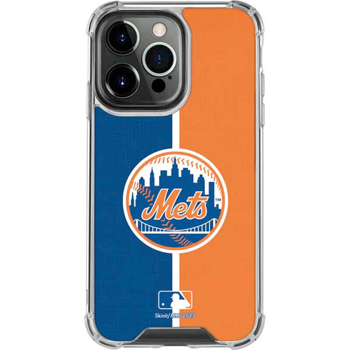 MLB New York Mets Split iPhone 14 Pro Clear Case