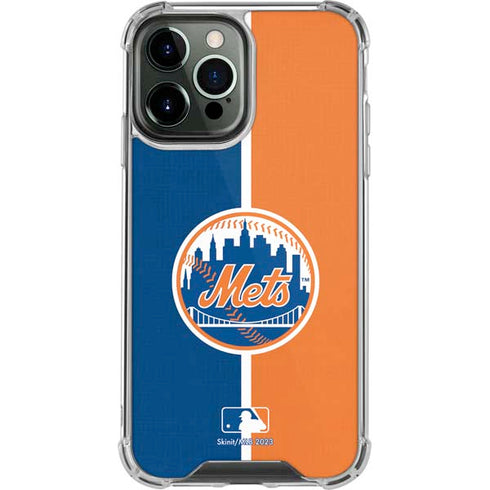 MLB New York Mets Split iPhone 15 Pro Max Clear Case