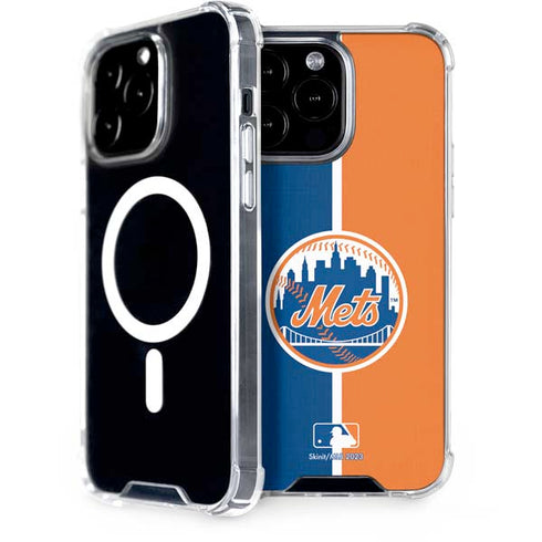 MLB New York Mets Split iPhone 15 Pro Max MagSafe Case
