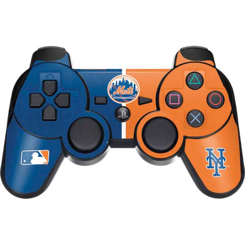 MLB New York Mets Split PS3 Dual Shock wireless controller Skin