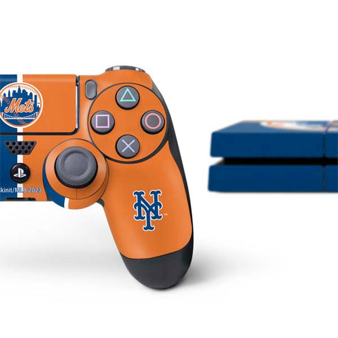 MLB New York Mets Split PS4 Console and Controller Bundle Skin