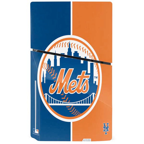 MLB New York Mets Split PS5 Slim Disk Bundle Skin