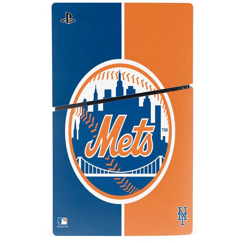 MLB New York Mets Split PS5 Slim Disk Console Skin