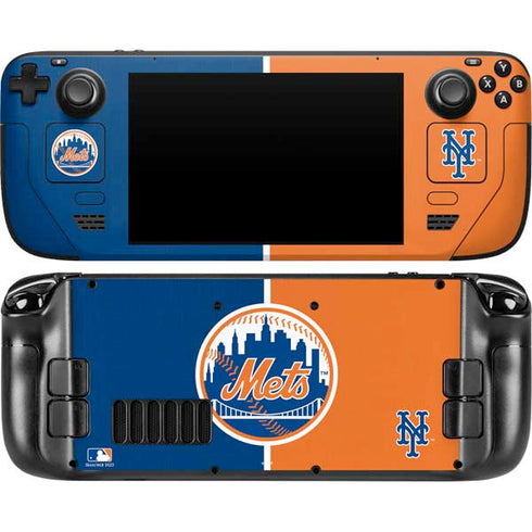 MLB New York Mets Split Steam Deck Handheld Gaming Computer Skin