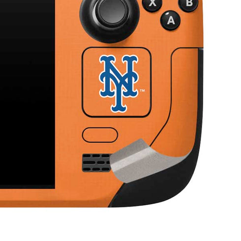MLB New York Mets Split Steam Deck Handheld Gaming Computer Skin