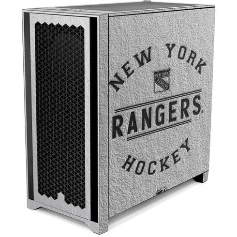 NHL New York Rangers Black Text Corsair 4000D Tempered Glass Mid-Tower ATX Case Skin