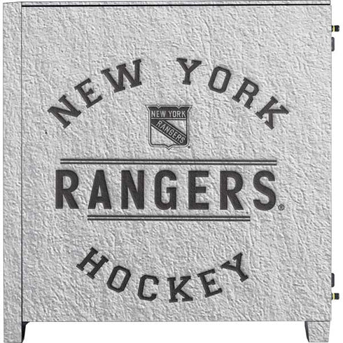 NHL New York Rangers Black Text Corsair 4000D Tempered Glass Mid-Tower ATX Case Skin