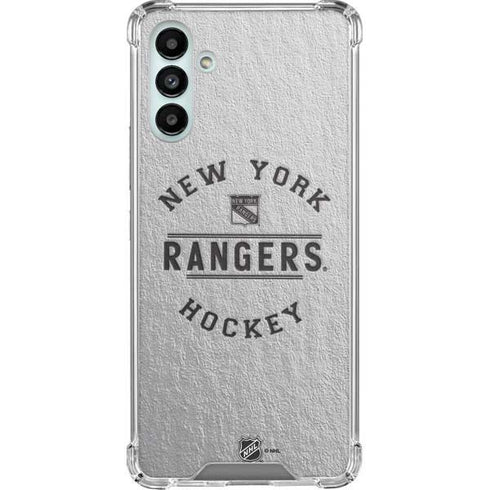 NHL New York Rangers Black Text Galaxy A13 5G Clear Case