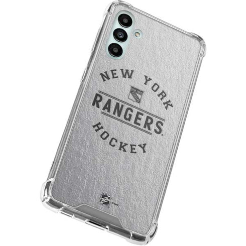 NHL New York Rangers Black Text Galaxy A13 5G Clear Case