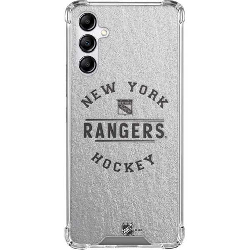 NHL New York Rangers Black Text Galaxy A14 5G Clear Case