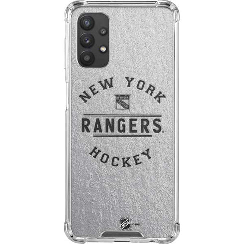 NHL New York Rangers Black Text Galaxy A32 5G Clear Case