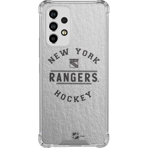 NHL New York Rangers Black Text Galaxy A53 5G Clear Case