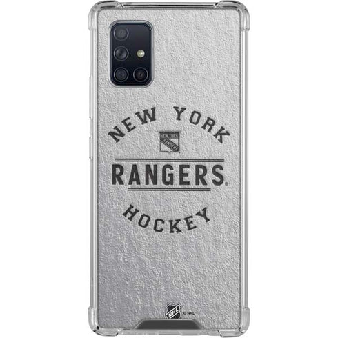 NHL New York Rangers Black Text Galaxy A71 5G Clear Case