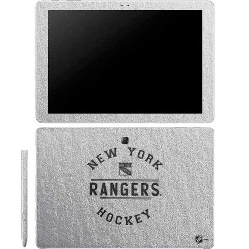 NHL New York Rangers Black Text Galaxy Book 12in Skin