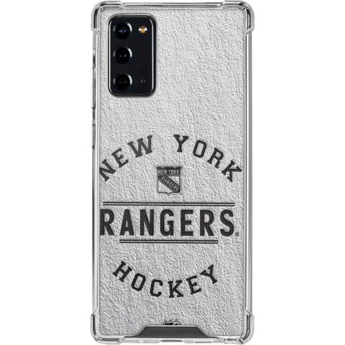 NHL New York Rangers Black Text Galaxy Note20 5G Clear Case