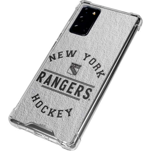 NHL New York Rangers Black Text Galaxy Note20 5G Clear Case