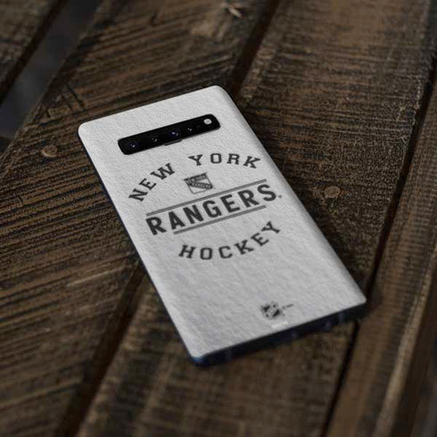NHL New York Rangers Black Text Galaxy S10 Plus Skin