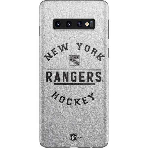 NHL New York Rangers Black Text Galaxy S10 Skin