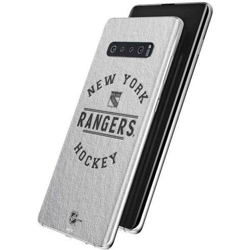 NHL New York Rangers Black Text Galaxy S10 Skin
