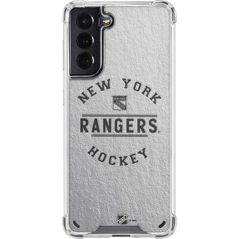 NHL New York Rangers Black Text Galaxy S21 5G Clear Case