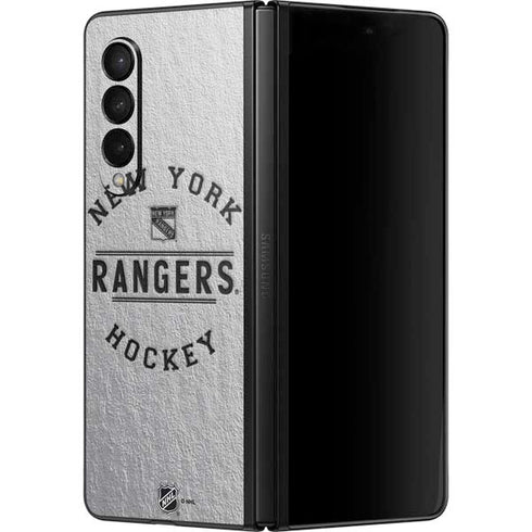 NHL New York Rangers Black Text Galaxy Z Fold3 5G Skin