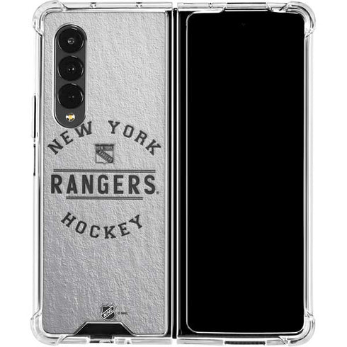 NHL New York Rangers Black Text Galaxy Z Fold4 5G Clear Case