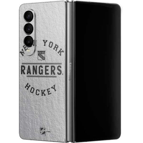 NHL New York Rangers Black Text Galaxy Z Fold4 5G Skin