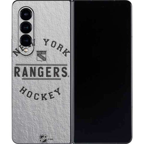 NHL New York Rangers Black Text Galaxy Z Fold4 5G Skin