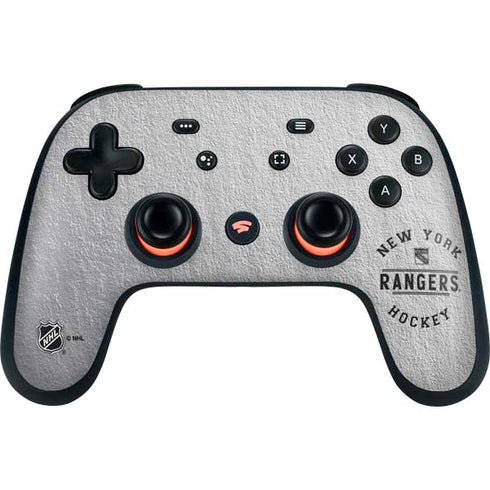NHL New York Rangers Black Text Google Stadia Controller Skin