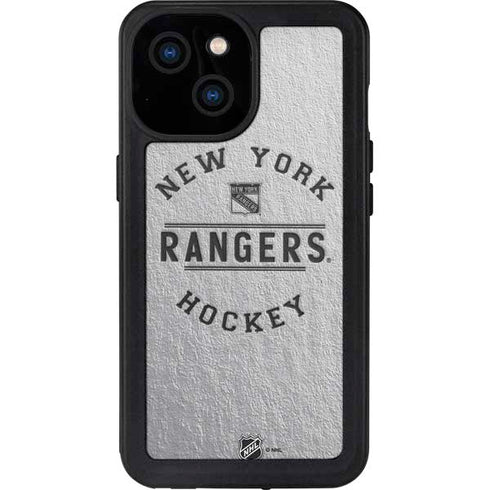 NHL New York Rangers Black Text iPhone 13 Mini Waterproof Case